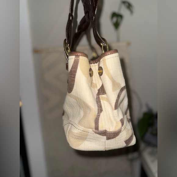 Coach Medium Tonal C Denim Satchel Purse #12195 Braided Handles - Picture 3 of 8